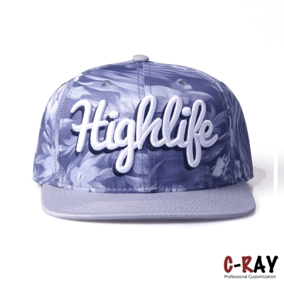 Wholesale Custom 3D Embroidery Snapback Cap With Sublimation Printing