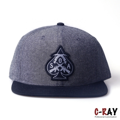 Custom Logo Flat Brim Embroidery 6 Panel Snapback Cap Hat