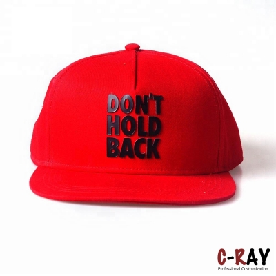 Custom Urban Outerwear Men Women Trendy Red Cotton High Density Printing Snapback Cap Hat With Plastic Buckle