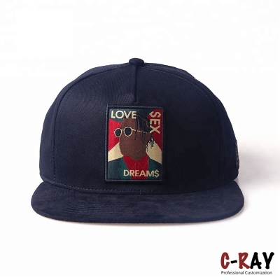 Hot Selling Design Your Own Logo 5 Panel Flat Brim Snapback Cap With Applique Embroidery