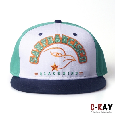 hot selling 6 panels snapback cap with applique and embroidery 