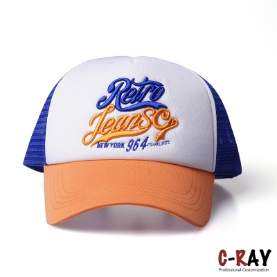 Custom High Quality OEM Mixed Color Embroidery trucker cap mesh cap