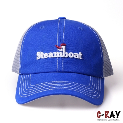 Fashion Breathable Baseball trucker Cap In sky blue cotton 