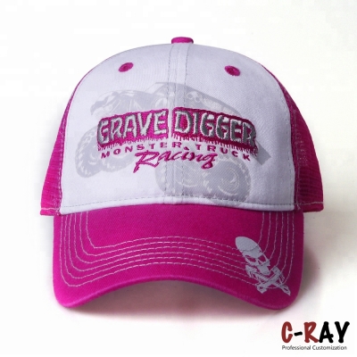 6 panel cool sublimation printed trucker hat mesh