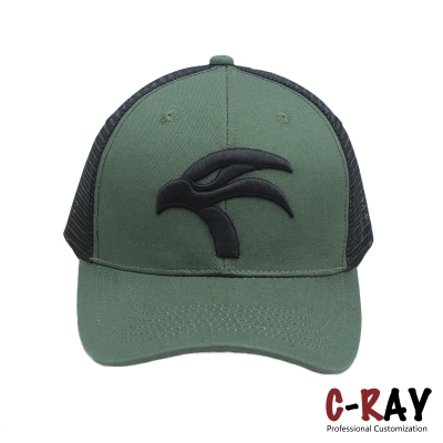 Custom design embroidery eagle camo pattern baseball cap trucker mesh hats