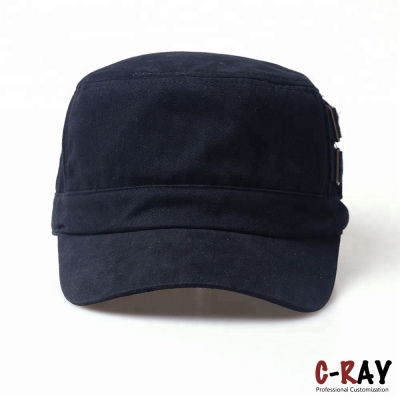 Custom wholesale cotton military cap army cap plain dad hat and flat cap with your own logo