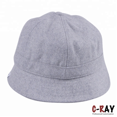 Wholesale custom melton wool bucket hat stylish curve bill kids bucket hats