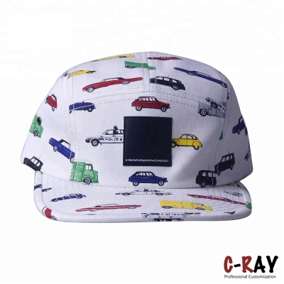 Fashion design custom printed 5 panel camping cap for sale