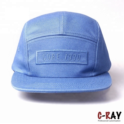 wholesale cotton hats/custom logo woven label patch 5 panel cap