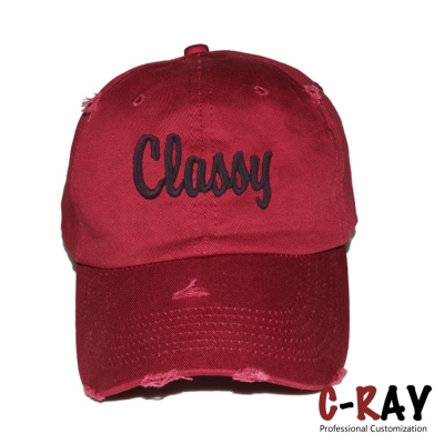 Unstructured soft panel custom distressed baseball hats dad hat