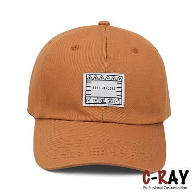 wholesale woven patch 6 panel promotional baseball cap dad hat